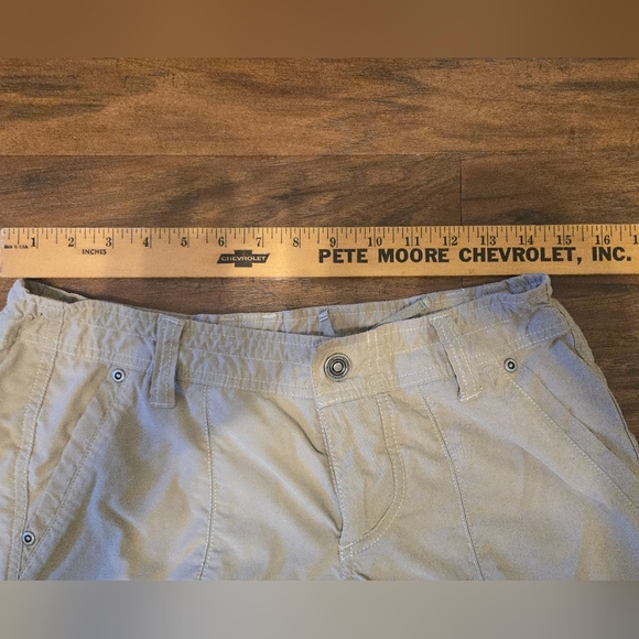 Kuhl Freeflex Move Pants Women Size 4 Tan Ruche Straight Adjustable Hem Outdoor - Picture 7 of 7